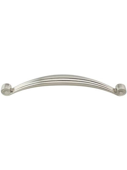 Lille Palm-Leaf Cabinet Pull - 6 1/4 inch Center-to-Center in Satin Nickel.